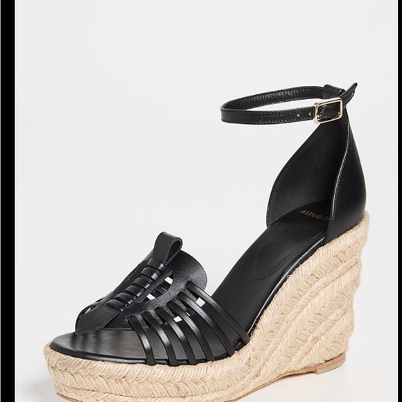 Altuzarra Black Espadrille Wedge Sandals - Picture 2 of 7